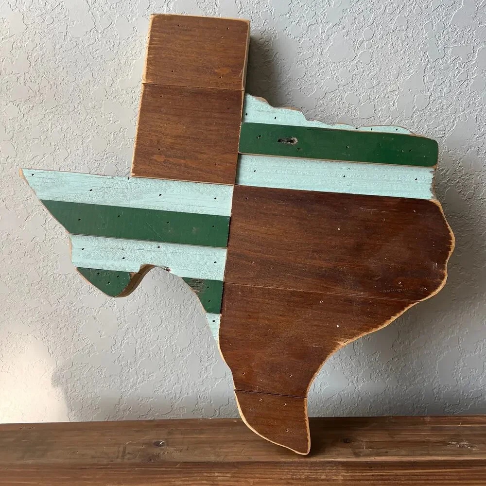 Hemlock and Heather Wood Numbered Texas Wall Decor Art‎